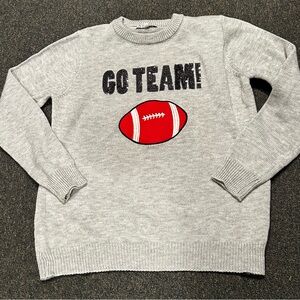Gray 'Go Team!' Football Sweater